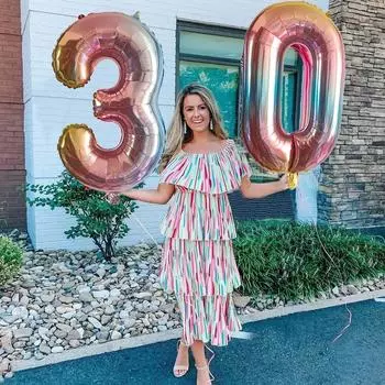 32-дюймовые градиентные цифровые шары 0-9, подходят для дня рождения, вечеринки, Дня святого Валентина, праздничного оформления 32inch