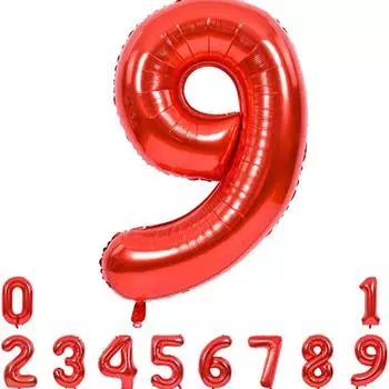 32-дюймовые красные алюминиевые пленочные цифровые шары 0-9, подходят для Нового года, Дня святого Валентина, дней рождения, различных праздничных украшений