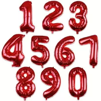 32-дюймовые красные цифровые шары для Дня святого Валентина, свадеб и дней рождения, новогодние украшения из алюминиевой фольги, цифровые шары