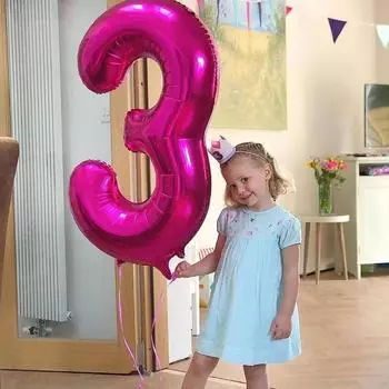 32-дюймовые ярко-розовые синие воздушные шары с цифрами, украшения на день рождения, годовщину, свадьбу, товары для украшения фона на день рождения 0&32inch горячий розовый