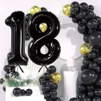 32-дюймовый 18-летний цифровой алюминиевый фольгированный шар для украшения вечеринки по случаю 18-летия золотой