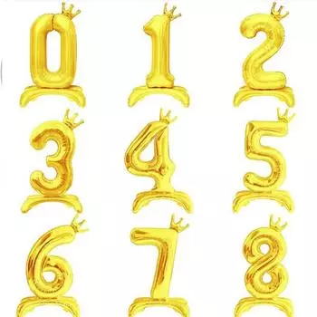 32-дюймовый воздушный шар с цифрой 0-9 на день рождения, вертикальный шар из алюминиевой фольги с золотой короной, для дня рождения, свадьбы, нового года, рождества, украшения на праздники