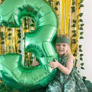 32-дюймовый зеленый большой цифровой воздушный шар 1 2 3 4 5 6 7 8 9 детский шар на день рождения цифровой свадебный юбилей памятный узор
