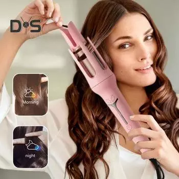 32 мм автоматические щипцы для завивки волос с 3 регулируемыми температурами, быстрый нагрев, проводные щипцы для завивки волос, отрицательные ионы, керамическая палочка для завивки, женские инструменты для укладки волос розовый