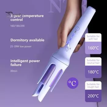 32 мм автоматические щипцы для завивки волос с 3 регулируемыми температурами, быстрый нагрев, проводные щипцы для завивки волос, отрицательные ионы, керамическая палочка для завивки, женские инструменты для укладки волос розовый