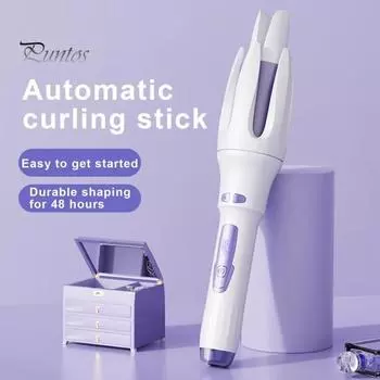 32 мм автоматические щипцы для завивки волос с 4 регулируемыми температурами, быстрый нагрев, электрические вращающиеся щипцы для завивки волос, отрицательные ионы, керамическая палочка для завивки, женская укладка волос розовый
