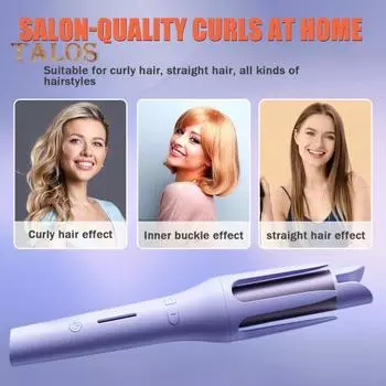 32 мм автоматические вращающиеся щипцы для завивки волос с быстрым нагревом профессиональные портативные дорожные электрические щипцы для завивки волос с отрицательными ионами для женской укладки волос US Plug розовый