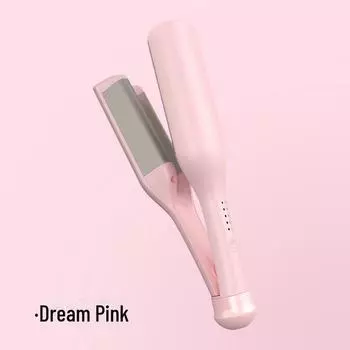 32-мм французская плойка для глубоких V-образных волн - Бережная к волосам, стили Яичный рулет и Водная рябь EU Standard розовый