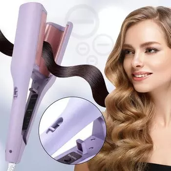32 мм Hair Waver Регулируемая температура щипцы для завивки волос Быстрый нагрев Керамические большие волны щипцы для завивки волос для пляжных волн розовый