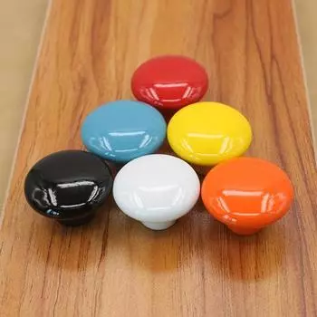 32 мм красочные керамические ручки шкафа круглые антикоррозийные аксессуары гладкие ручки ящика синий