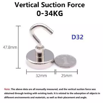 32 мм магнитные крючки 75 фунтов супер сильный магнитный крючок для круизной каюты холодильника классные магнитные металлические крючки для гриля 1 шт