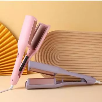 32 мм щипцы для завивки французских яичных рулетов Ripple Big Deep Wave с отрицательными ионами French Egg Roll Splint us розовый