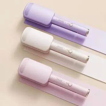 32 мм V-образная плойка для завивки волос, керамическая, большие французские волны, щипцы для укладки, антиожоговая плойка для завивки глубоких волн для коротких и длинных волос EU фиолетовый