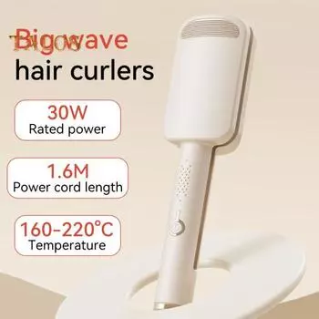 32 мм V-образная плойка для завивки волос, керамическая, большие французские волны, щипцы для укладки, антиожоговая плойка для завивки глубоких волн для коротких и длинных волос EU фиолетовый