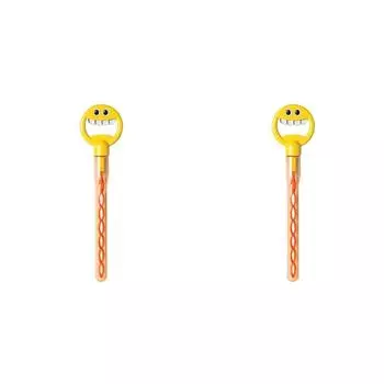 32 отверстия Улыбающееся лицо Пузырьковая палочка для создания пузырей для детей Летний подарок (желтый)