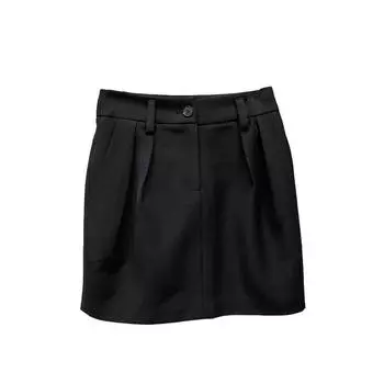 32 R3 High Waist Crimp Show Thin Black Fashion Skirt Black(In stock) S