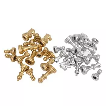 32 шахматные фигуры, шахматные фигуры с фигурками короля размером 1,93 дюйма, PS для взрослых, детская игрушка, золото и серебро