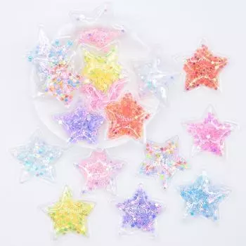 32 шт. 36 мм нашивки с блестками и звездами, прозрачные пластиковые аппликации с блестками для головных уборов «сделай сам», заколки для волос, аксессуары для декора с бантом разноцветный