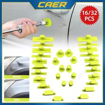 32 шт. беспокрасочных язычков для удаления вмятин на кузове автомобиля, совместимых с T-образным скользящим молотком, набор инструментов для ремонта вмятин на металлической поверхности автомобиля