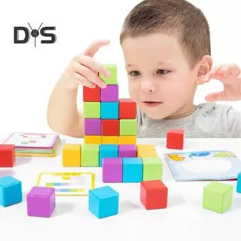 32 шт. Магнитный кубик-конструктор, игрушка для развития мелкой моторики, дошкольное обучение, образовательный красочный кубик-конструктор, игрушка STEM для малышей, мальчиков и девочек, подарок A