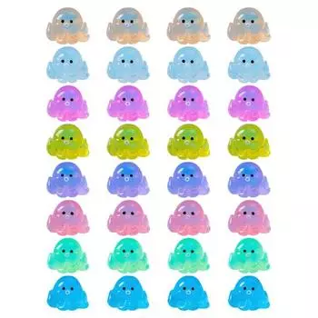 32 шт. Миниатюрные фигурки осьминогов, светящиеся в темноте, миниатюрные статуэтки осьминогов из смолы для волшебных садов, аквариумов, поделок своими руками 32PCS