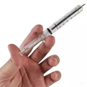 32 шт. Новинка, симпатичная ручка-шприц, необычная форма, симпатичная канцелярская шариковая ручка, автоматическая заправляемая шариковая ручка-пуля Colors Mixed x32 чёрный