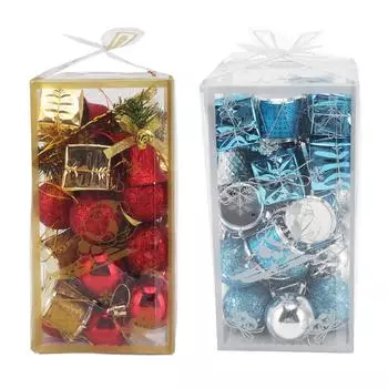 32 шт. новогодняя елка украшения дверь подвесной орнамент домашний декор набор для вечеринки своими руками Gold