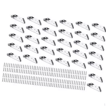 32 шт. Угловые скобки с угловым кодом, многофункциональные сверхмощные крепежи для полок с 192 винтами