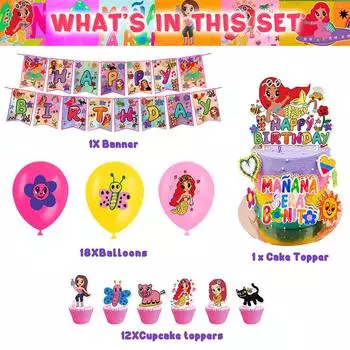 32 шт. украшения для вечеринки Manana Sera Bonito, включая воздушный шар-топпер для торта с баннером
