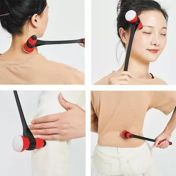 32 см грибовидный массажный молоток для терапии спины, плеч и ног красный