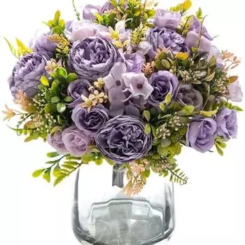 32 см пион имитация букета украшение для гостиной фиолетовые искусственные цветы искусственные цветы свадьба фиолетовый