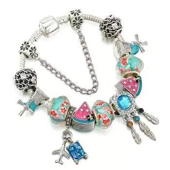 32 стиля ветряная мельница воздушный шар браслеты-подвески для женщин с бусинами браслеты-подвески модные девушки любовники ювелирные изделия подарки 16cm