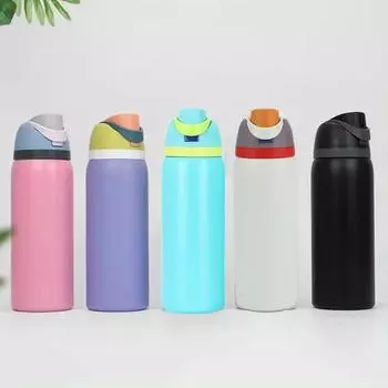 32 унции новый термос 304 из нержавеющей стали космический чайник бутылка для воды с соломинкой автомобильный спортивный автомобильный стакан для воды вакуумные фляги 32OZ розовый