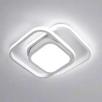 32 Вт светодиодный потолочный светильник, современный холодный белый, 6000 К, квадратный потолочный светильник для гостиной, спальни, столовой, офиса, белый