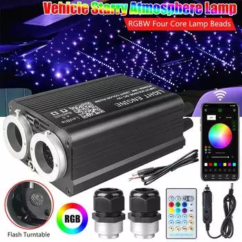 32 Вт Twinkle Dual Port Fiber Optic Star Ceiling Kit с приложением Meteor effect Car Roof Stars Fiber Optic для автомобильного потолочного освещения