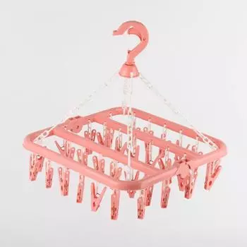 32 зажима, высококачественная пластиковая вешалка для одежды, носков, шорт, сушилки для нижнего белья розовый