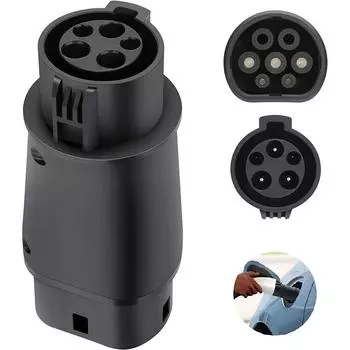 32A зарядное устройство адаптер Тип 1 на Тип 2 IEC62196-2 Электрический для SAEJ1772 EV зарядное устройство адаптер разъем для зарядки электромобиля 1pcs чёрный