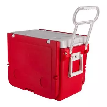 32л охладитель на колесах, ящик для льда, кемпинг, пикник, портативный теплоизоляционный ящик No Table and Chair красный