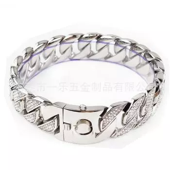 32MM Stainless Steel Pet Supplies Dog Collar Bully Dog Fighting Bully Dog Collar Dubin Cuban Chain Hip Hop Neck Ring 32mm*30cm