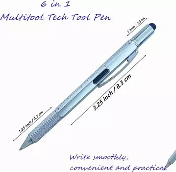 32pcs 6 in1 Multifunction Ballpoint Pen with Handheld Tool Measure Technical Ruler Screwdriver Touch Screen Stylus Spirit Level
