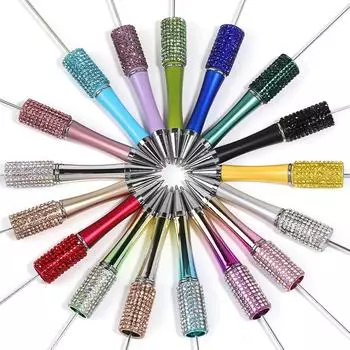 32pcs Diamond Bead Pen DIY Beadable Ballpoint Pens Student Stationery Pens Writing Pen School Office Supplies 32 Colors Mixed чёрный