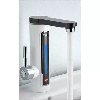 3300 Электрический нагревательный кран Мгновенный водопроводный кран со светодиодным дисплеем температуры окружающего освещения серебряный