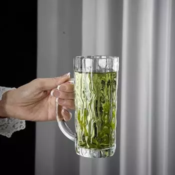 330/360 мл пивные бокалы большой емкости текстура воды полупрозрачные винные кружки с ручкой домашний бар клуб вечеринка напитки бокалы для вина 0.25L