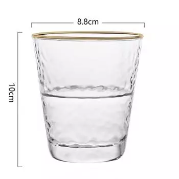 330 мл 4 шт. набор золотистых пивных бокалов с каймой в японском стиле с узором в виде молотка прозрачная термостойкая чашка для чая 4pcs