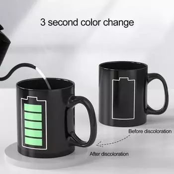330 мл керамическая кружка, меняющая цвет, термометр в форме сердца, лампочка для мозга, кружка для кофе, чая, температура, меняющая цвет, термочувствительная чашка на день рождения B