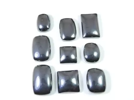 330Cts. Natural Gun Metal Mix Shape Cabochon Loose Gemstone 9Pcs Lot 17-23MM RQ-1173