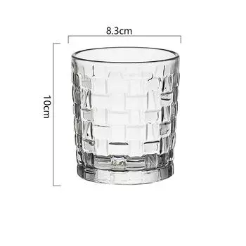 330ml/410ml Creative Relief Design Glass Cup Sweet Wine Glass Rattan Woven Cocktail Glass Household Drinking Glasses Coffee Mug 1pcs