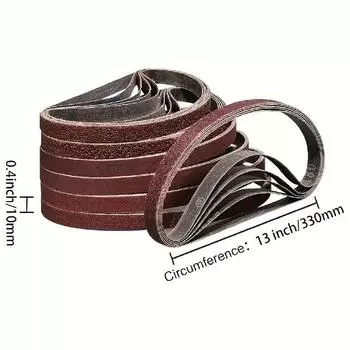 330x10 мм 10/11 шт. Шлифовальные ленты 10x330 мм 11 шт., зернистость 60-800, адаптер для шлифовальной машины из оксида алюминия, абразивные инструменты для полировальной машины