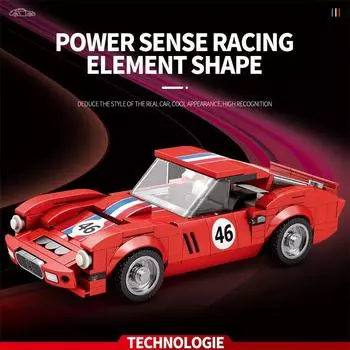 336 шт. 250 GTO автомобильный строительный блок креативный городской автомобиль Diy модель автомобиля кирпичи настольные украшения игрушки для детей праздничные подарки withbox красный