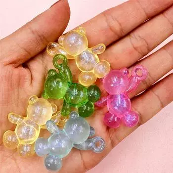 33,3*31,6 мм модный развевающийся медведь 5 шт. «сделай сам» для изготовления ювелирных изделий кулон прозрачный акриловый материал ручной работы зелёный